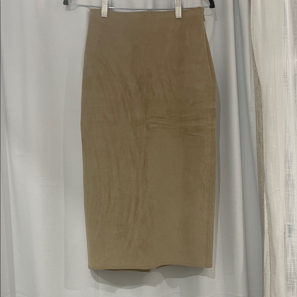 Babaton Classic Brown Midi Skirt